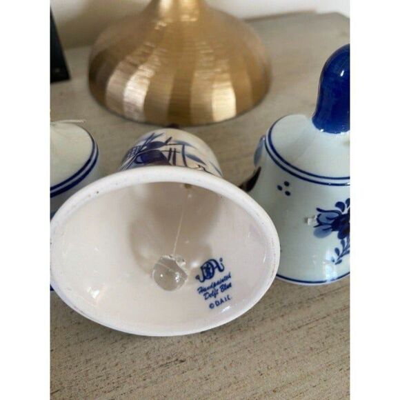 Delft Blue Bell, Hand Painted, Windmill Flowers, Delft Collectibles, Vintage - Picture 3 of 6